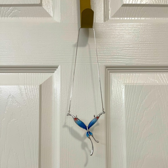 Franz Butterfly Necklace – Blue & Red Sterling Silver. Exquisite Piece! - Picture 6 of 7